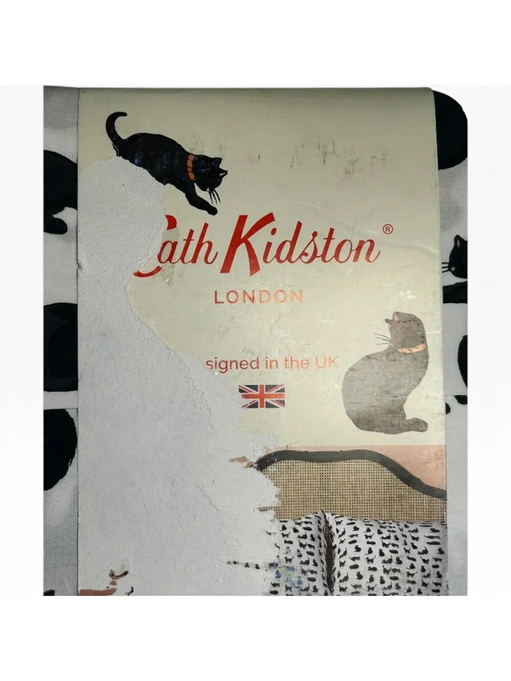 Cath Kidston Black Cats Full Sheet Set 100% Cotton Percale 4 Pc Bedding New
